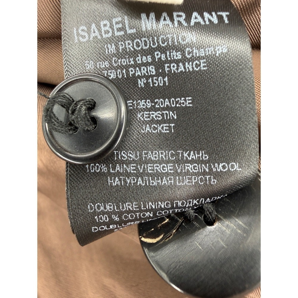 Isabel Marant Etoile Kerstin Blazer Women's 44 Brown Wool Houndstooth Old Money - Picture 12 of 14